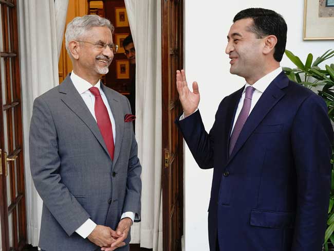 S-Jaishankar-and-Uzbek-Foreign-Minister-Bakhtiyor-Saidov S Jaishankar and Uzbek Foreign Minister Bakhtiyor Saidov