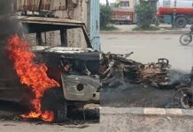युवक की मौत के बाद पटना में बवाल, बस-जीप और बाइक फूंकीं; पत्रकारों पर हमला Bihar accident death in patna mob burnt