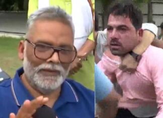 पप्पू यादव की प्रेस कॉन्फ्रेंस में चाकू कांड, बोले- ‘मारने की साजिश थी, बाल-बाल बचा’ Pappu yadav shoe thrown in delhi