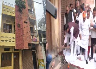विकास के लिए अपना घर भी छोड़ा, मुख्यमंत्री मोहन यादव ने खुद चलाया पहला हथौड़ा Mp cm mohan yadav striking first blow with hammer on his ancestral house
