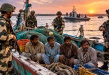 भारत-पाकिस्तान सीमा पर सीमा सुरक्षा बल की कार्रवाई, चार पाकिस्तानी मछुआरे हिरासत में BSF Action Along India Pakistan Border Four Pakistani Fishermen Detained