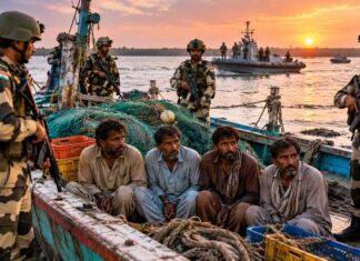 भारत-पाकिस्तान सीमा पर सीमा सुरक्षा बल की कार्रवाई, चार पाकिस्तानी मछुआरे हिरासत में BSF Action Along India Pakistan Border Four Pakistani Fishermen Detained