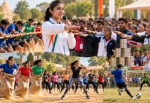 खेल के मैदान से नशे पर प्रहार! 500 युवाओं ने लिया नशामुक्त भारत का संकल्प Fit india healthy india