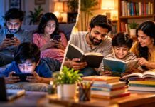 बच्चों को नसीहत नहीं, उदाहरण चाहिए Parents reading book or watching mobile